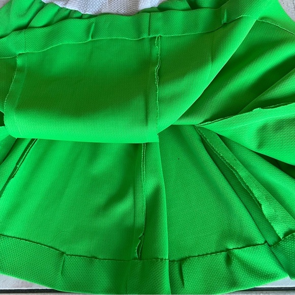 VINTAGE 1960s Mini Dress A-Line Skater Green White Vtg 60s Mod - Picture 8 of 10
